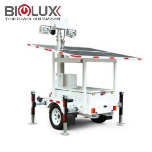 CCTV Mobile Solar Surveillance Tower For Construction Site Outdoor Area Use