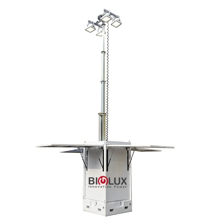 Cuboid Light Tower With Solar Generator