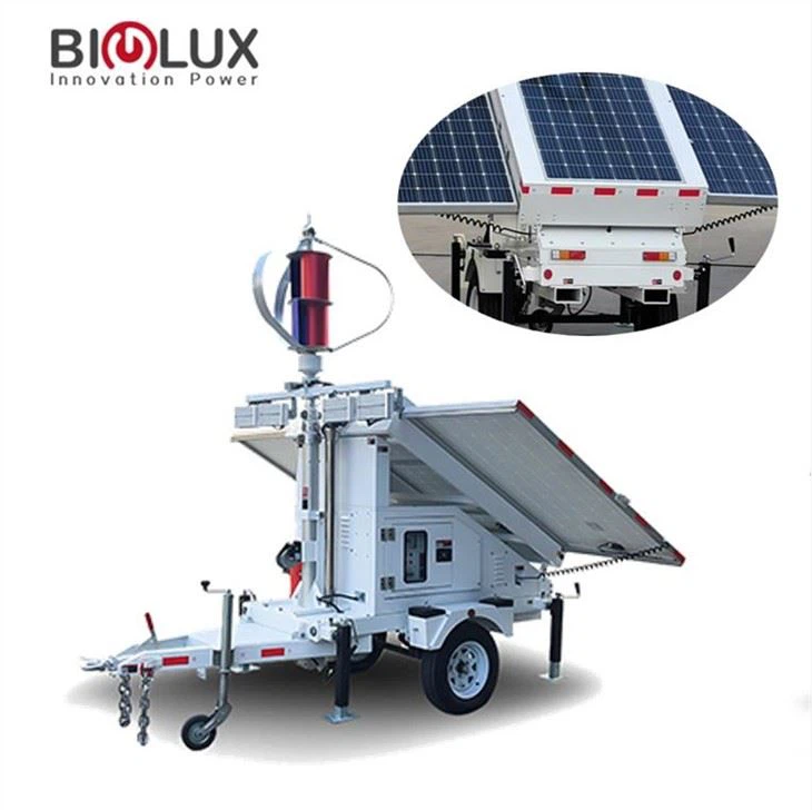 موبایل Gesent خورشیدی باد هیبرید ژنراتور تریلر