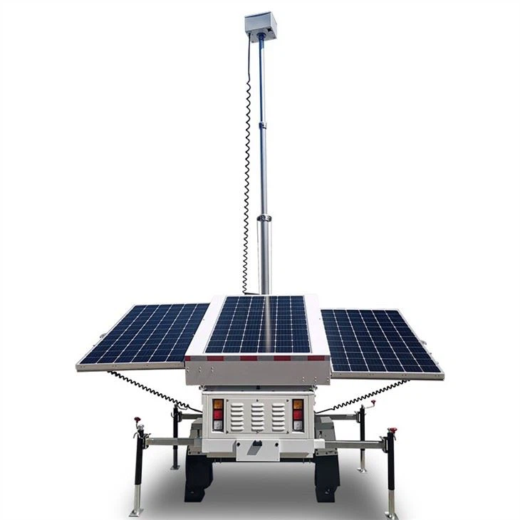 Surveillance Cctv Cameras With Mobile Solar Generator Trailer