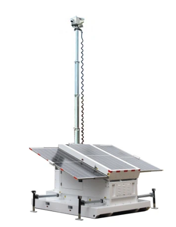 Skid Solar Surveillance Tower For Security