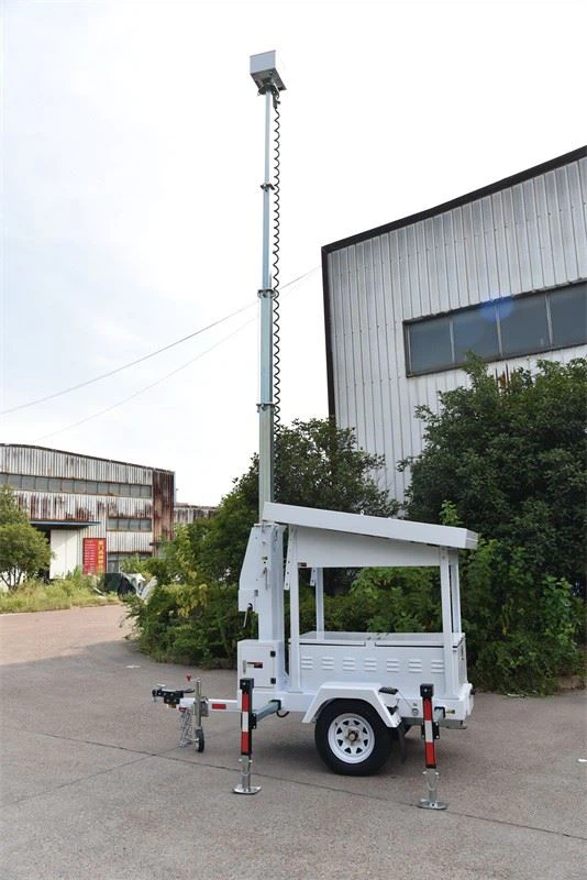 Sliding Solar Panel Mobile Cctv Tower